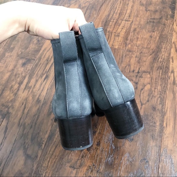 rag & bone • Walker chelsea boot ankle bootie Charcoal grey nubuck leather heel - Picture 10 of 16